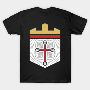 Cross of Jesus Christ on the background of the fortress. T-Shirt